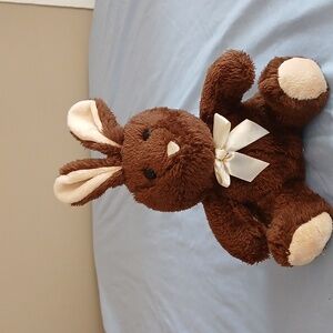Brown Stuffed Bunny with Cream Accents
